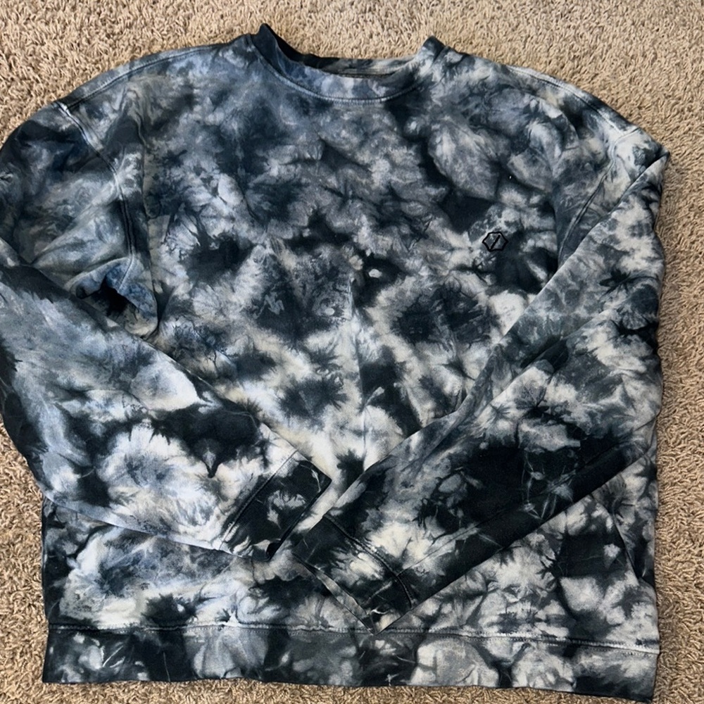 Men's Tie-Dye Sweater - Black and Gray